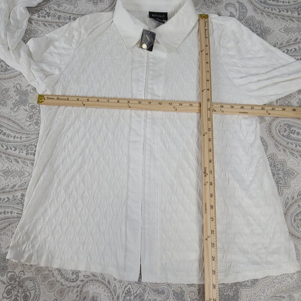Lane Bryant women's design blouse white NWT Sz 18/20 Office career church formal - Picture 4 of 9